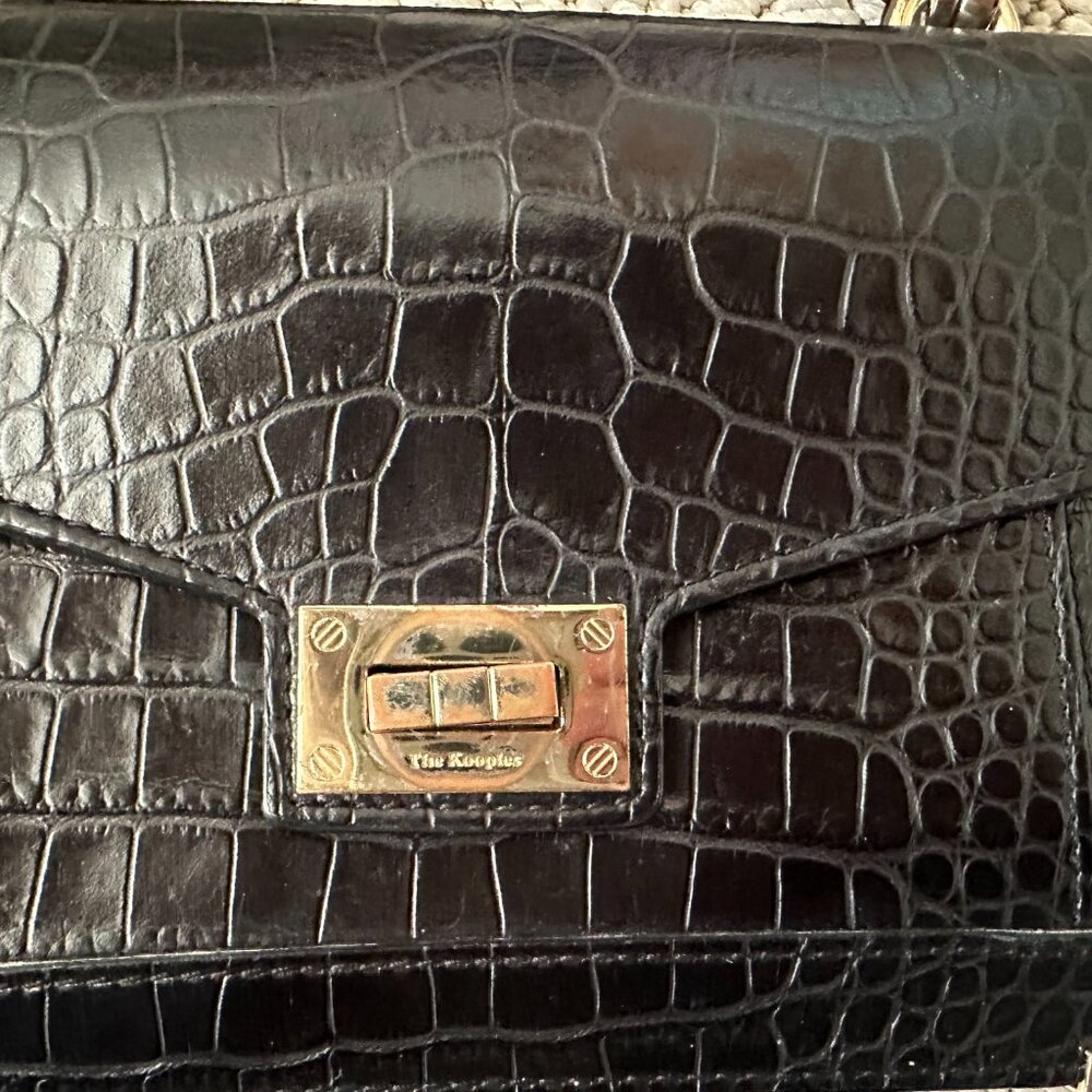 Emily" Bag by The Kooples – Black Croc-Effect Leather - Picture 3 of 5